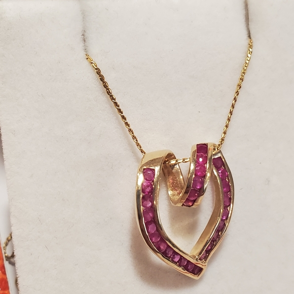 Ruby Heart Pendant - Picture 3 of 4
